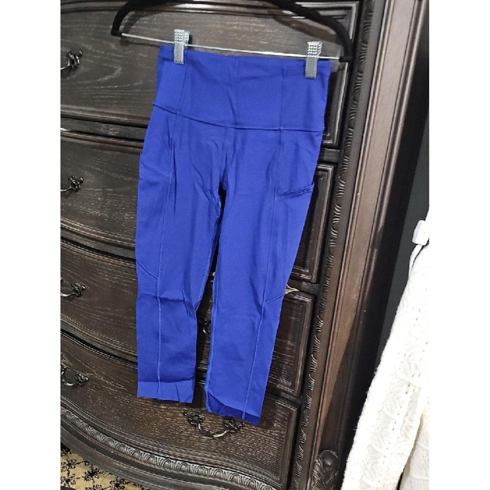 Lululemon Fast and Free High-Rise Crop‎ 19 Nulux Larkspur Blue Leggings Size 4